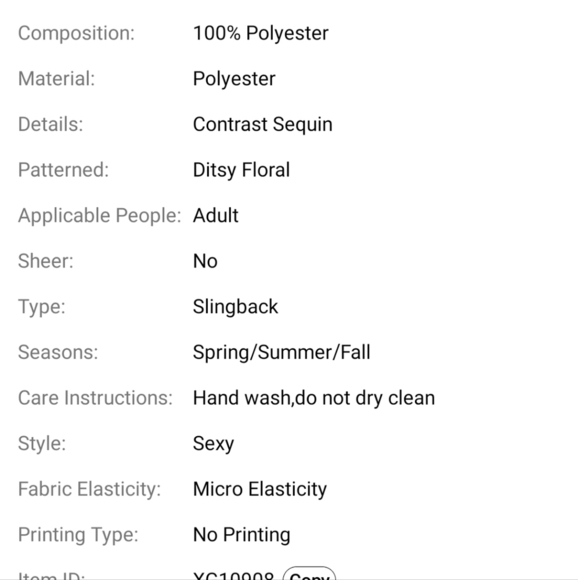 White Ditsy Floral, Embroidered,  Contrast Sequin Formal Mini Dress - Picture 5 of 11